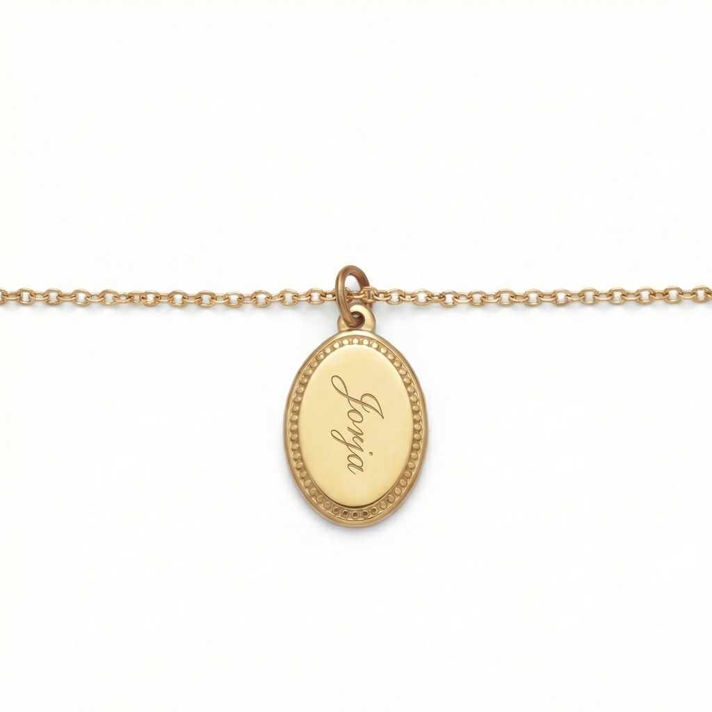 Signature Engraved Charm Necklace